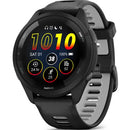 GARMIN Forerunner 265 – Smartwatch - Black Bezel and Case with Black/Powder Gray Silicone Band