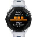 GARMIN Forerunner 265 – Smartwatch - Black Bezel with Whitestone Case and Whitestone/Tidal Blue Silicone Band