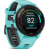 GARMIN Forerunner 265 – Smartwatch - Black Bezel with Aqua Case and Aqua/Black Silicone Band
