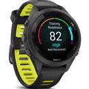 GARMIN Forerunner 265S – Smartwatch - Black Bezel and Case with Black/Amp Yellow Silicone Band (Small)