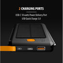 ToughTested 10000mAh Solar Charger IP44 Waterproof Rugged Power Bank