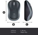 Logitech M185 Wireless Mouse (Silver)