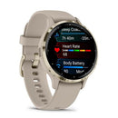 GARMIN Venu 3S Smartwatch Soft Gold Stainless Steel Bezel with French Gray Case