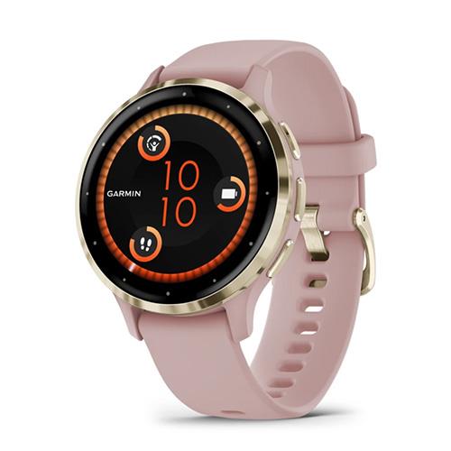 GARMIN Venu 3S Smartwatch Soft Gold Stainless Steel Bezel with Dust Rose Case