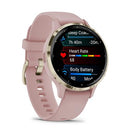 GARMIN Venu 3S Smartwatch Soft Gold Stainless Steel Bezel with Dust Rose Case