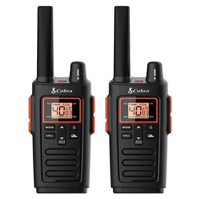 Cobra RX380 Weather-Resistant 40-Channel Walkie Talkie - 32-mile Range - 2 Pack