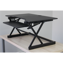 Rocelco 40" Sit To Stand Adjustable Height Desk Riser (Black)