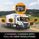 GekoGear Orbit T100 4 Channel 1080P Dash Cam For Trucks With a 10.1” IPS Screen
