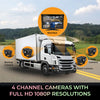 GekoGear Orbit T100 4 Channel 1080P Dash Cam For Trucks With a 10.1” IPS Screen