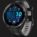 GARMIN Forerunner 965 – Smartwatch - Carbon Gray DLC Titanium Bezel with Black Case and Black/Powder Gray Silicone Band