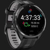 GARMIN Forerunner 965 – Smartwatch - Carbon Gray DLC Titanium Bezel with Black Case and Black/Powder Gray Silicone Band