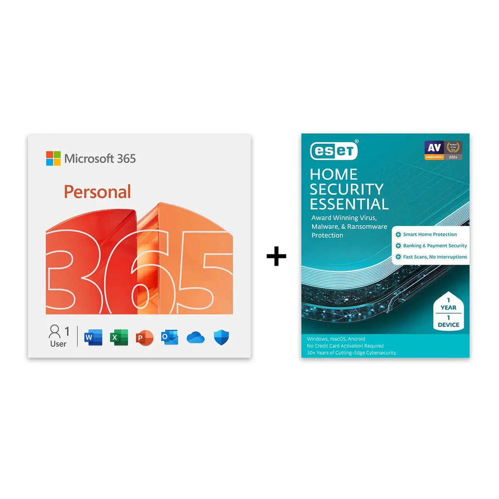Microsoft 365 Personal for 1 User (1 Year) + ESET Home Security Essential (1 Device / 1 Year) - Download
