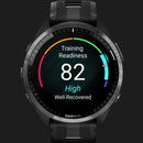GARMIN Forerunner 965 – Smartwatch - Carbon Gray DLC Titanium Bezel with Black Case and Black/Powder Gray Silicone Band