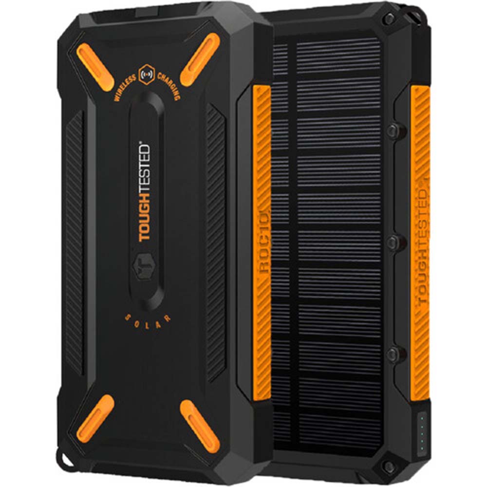ToughTested 10000mAh Solar Charger and Wireless Portable Power Bank