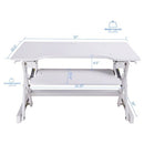 Rocelco 32" Height Adjustable Standing Desk Riser with Easy Up-Down Handles (White)