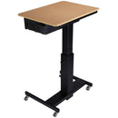 Rocelco 28" Mobile Standing School Desk (Natural/Black)