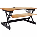 Rocelco 40" Sit To Stand Adjustable Height Desk Riser (Teak)