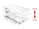 Rocelco 46" Sit to Stand Adjustable Height Desk Riser with Extended Vertical Range (White)