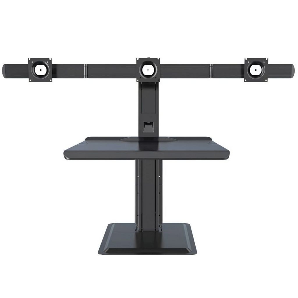 Rocelco Triple Monitor Height-Adjustable Workstation (Black)