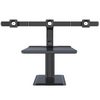 Rocelco Triple Monitor Height-Adjustable Workstation (Black)