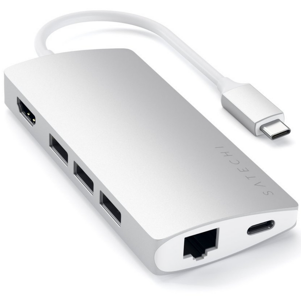 Satechi Type-C V2 w/ Ethernet Multi-Port Adapter 4K (Silver)