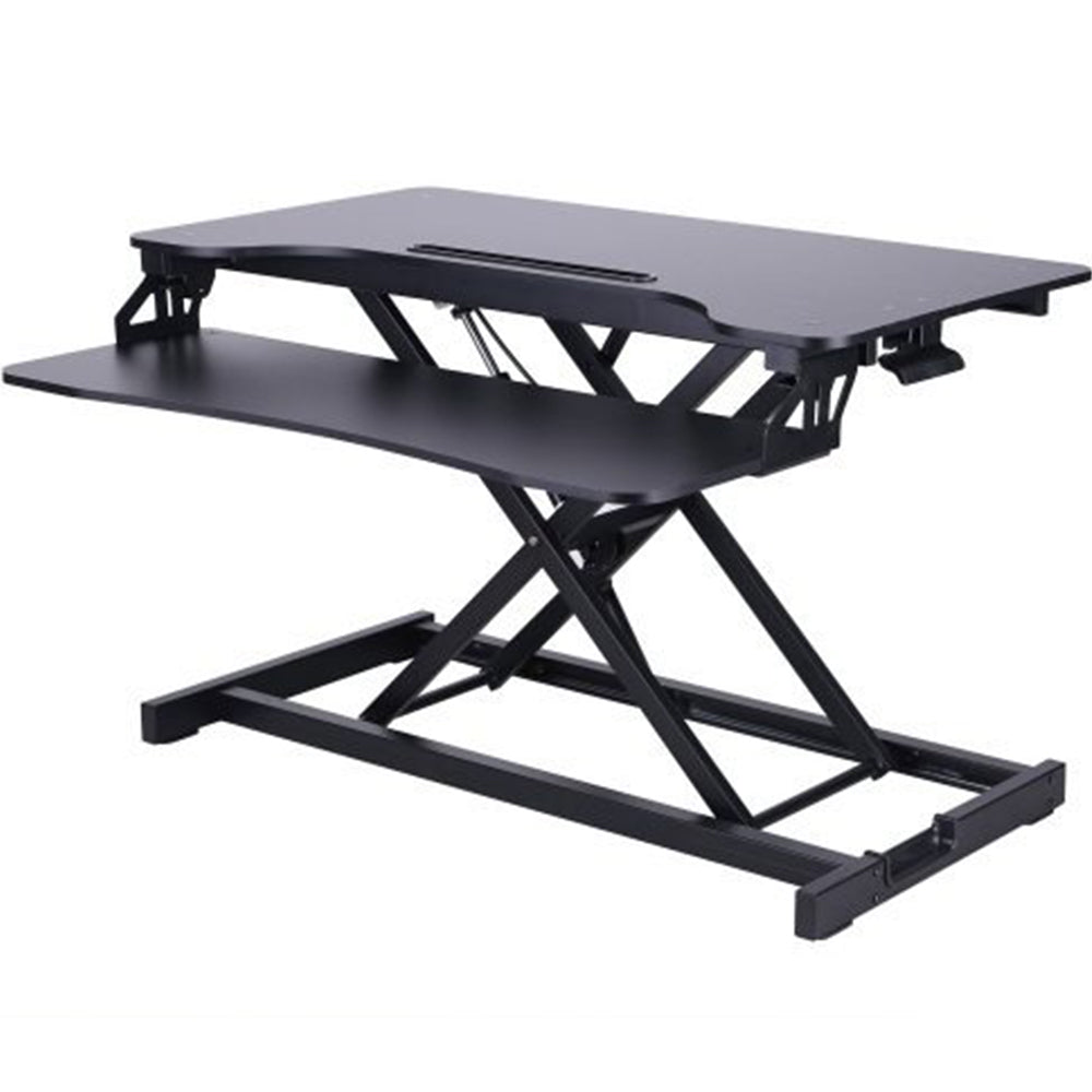 Rocelco 34.5" Sit To Stand Adjustable Height Desk Riser (Black)