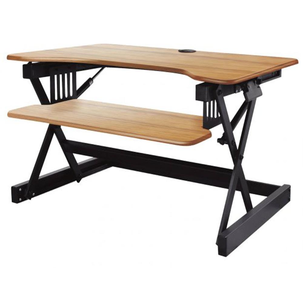Rocelco EADR Sit To Stand Adjustable Height Desk Riser (Teak)