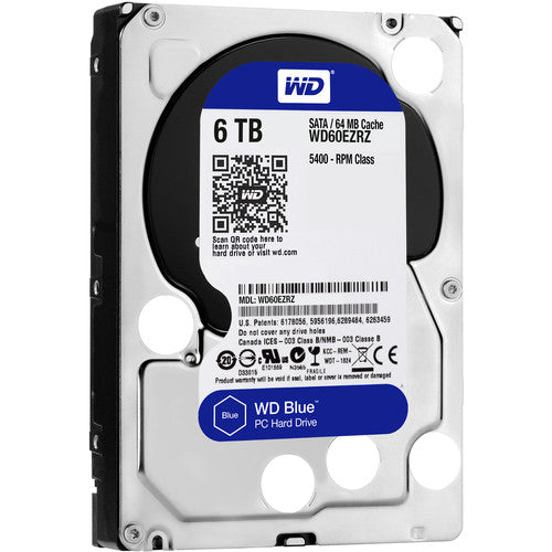 Western Digital Blue 6TB 5400 RPM 64MB Cache SATA 6.0Gb/s 3.5" Internal Hard Drive